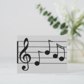 Muzieknotatie treble cleard en personeel briefkaart (Staand voorkant)