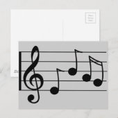 Muzieknotatie treble cleard en personeel briefkaart (Voorkant / Achterkant)