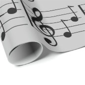 Muzieknotatie treble cleard en personeel cadeaupapier (Rol Hoek)