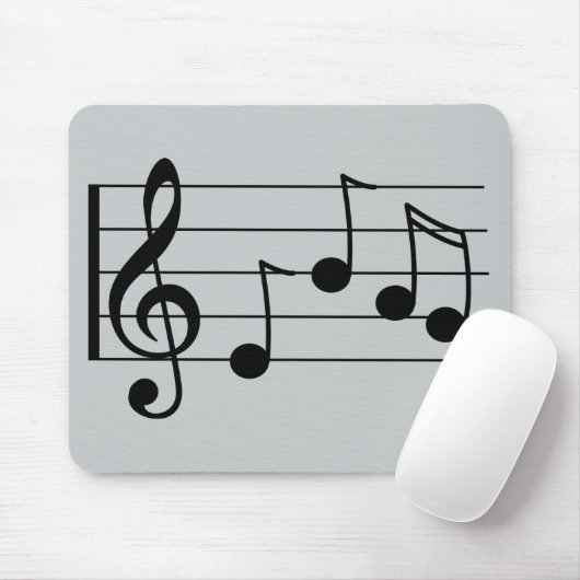Muzieknotatie treble cleard en personeel muismat (Met muis)