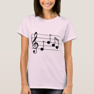 Muzieknotatie treble cleard en personeel t-shirt