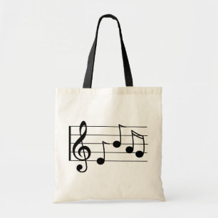 Muzieknotatie treble cleard en personeel tote bag