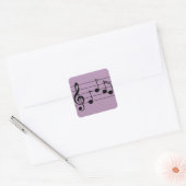 Muzieknotatie treble cleard en personeel vierkante sticker (Envelop)