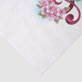 Muzieknotaties in sopraan sleutel met Sakura bloem Tissuepapier (Detail)