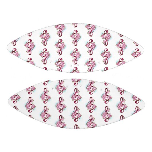 Muzieknotaties in sopraanklef met Sakura bloemen American Football (Panelen)