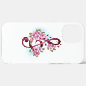 Muzieknotaties in sopraanklef met Sakura bloemen Case-Mate iPhone Case (Achterkant (horizontaal))