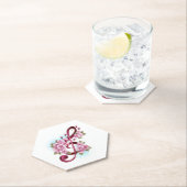 Muzieknotaties in sopraanklef met Sakura bloemen Kartonnen Onderzetters (Insitu)