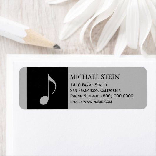 muzieknote, name & etiket (Insitu)