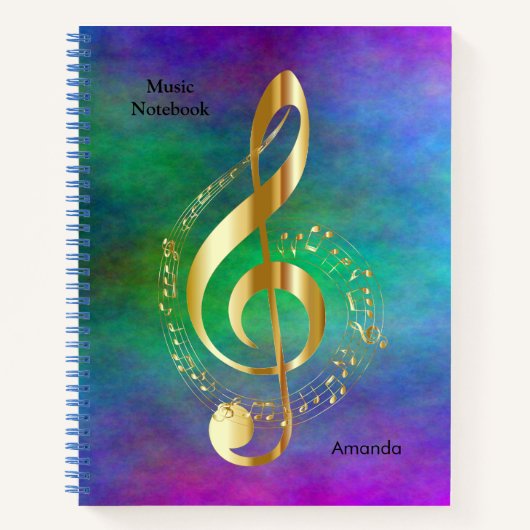 Muzieknotebook met een Treble Clef Design Notitieboek (Voorkant)