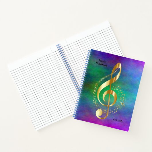 Muzieknotebook met een Treble Clef Design Notitieboek (Binnen)