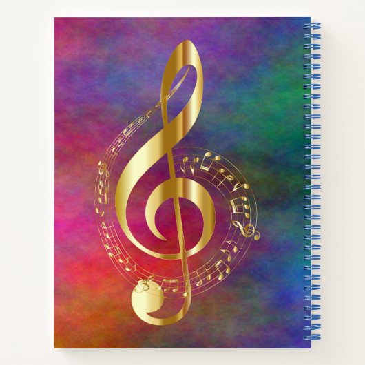 Muzieknotebook met een Treble Clef Design Notitieboek (Achterkant)