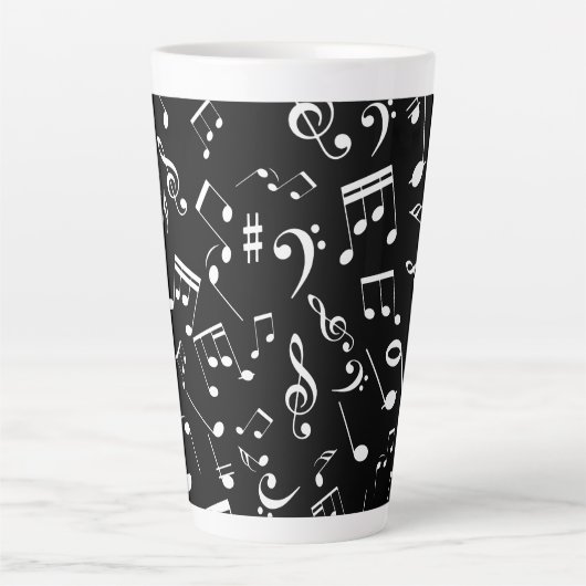 Muzieknoten 2 latte mok (Voorkant)