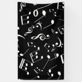 Muzieknoten 2 spandoek (Verticaal)