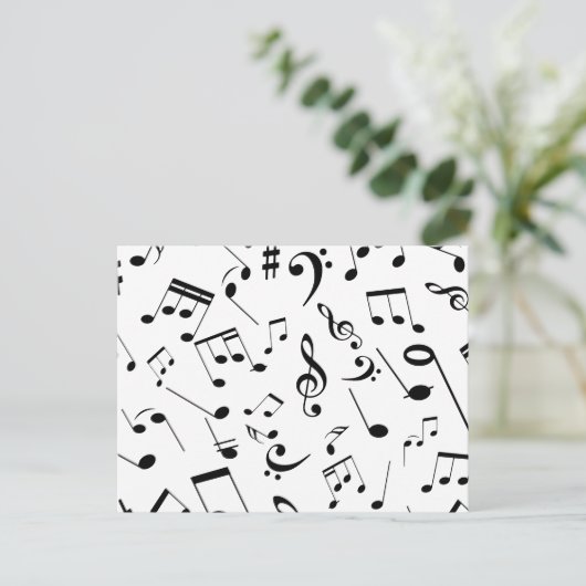 Muzieknoten 3 briefkaart (Staand voorkant)