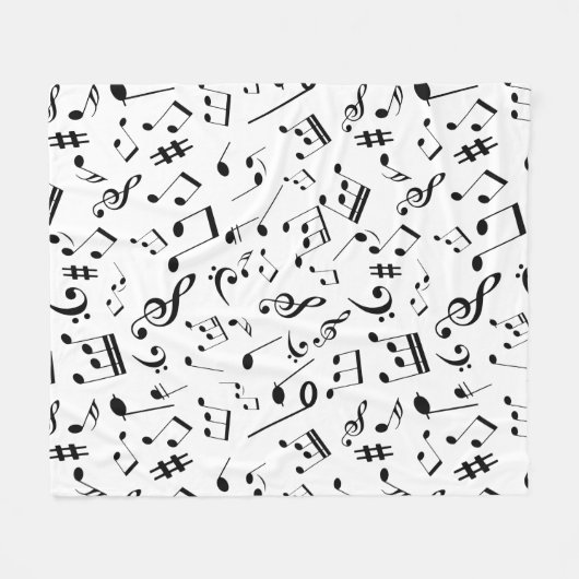 Muzieknoten 3 fleece deken (Voorkant (Horizontaal))
