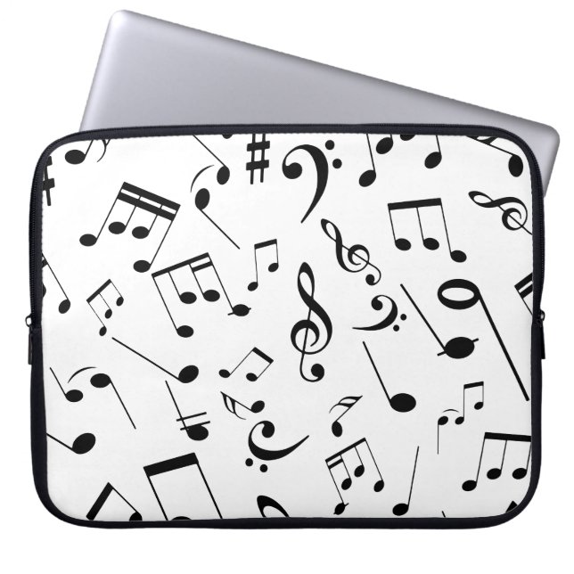 Muzieknoten 3 laptop sleeve (Voorkant)
