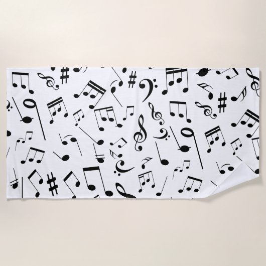 Muzieknoten 3 strandlaken (Voorkant)