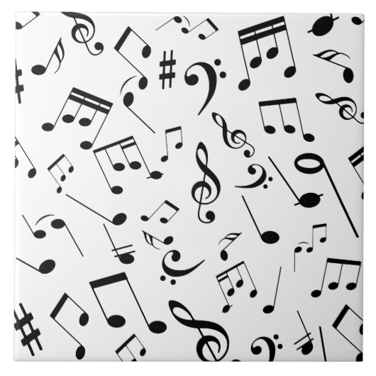 Muzieknoten 3 tegeltje (Voorkant)