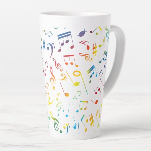 Muzieknoten 4 latte mok (Rechterhoek)