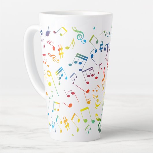 Muzieknoten 4 latte mok (Linkerhoek)