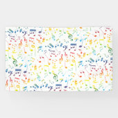 Muzieknoten 4 spandoek (Horizontaal)