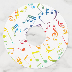 Muzieknoten 4 wijnglaslabel