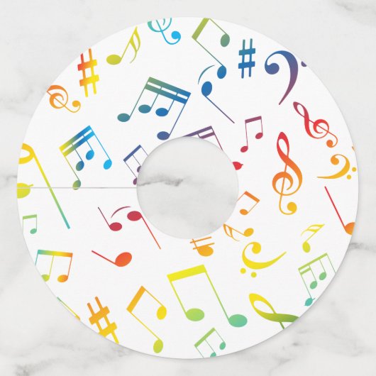 Muzieknoten 4 wijnglaslabel (Voorkant)