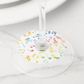 Muzieknoten 4 wijnglaslabel (Dichtbij)