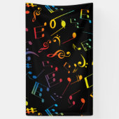Muzieknoten 5 spandoek (Verticaal)