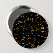 Muzieknoten 6 ronde button 4,0 cm (Voorkant /achterkant)