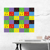 Muzieknoten 8e Pop Art Patroon Poster