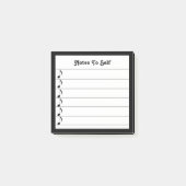 Muzieknoten aan zelf zwart wit bekleed plakkerig post-it® notes (Voorkant)