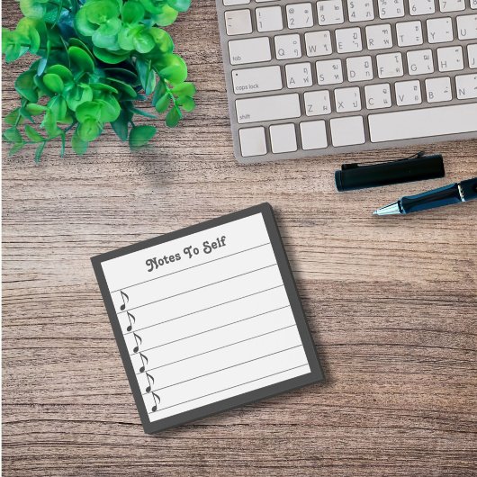 Muzieknoten aan zelf zwart wit bekleed plakkerig post-it® notes
