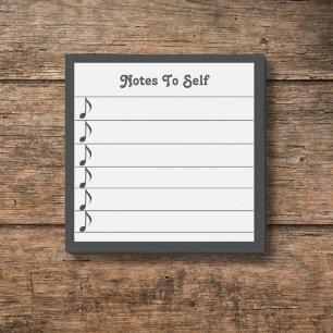 Muzieknoten aan zelf zwart wit bekleed plakkerig post-it® notes