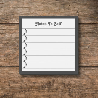 Muzieknoten aan zelf zwart wit bekleed plakkerig post-it® notes