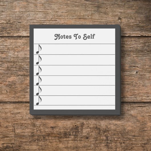 Muzieknoten aan zelf zwart wit bekleed plakkerig post-it® notes