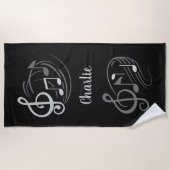 muzieknoten aangepaste badhanddoek (Voorkant)