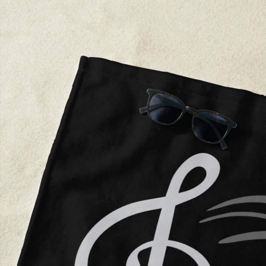 muzieknoten aangepaste badhanddoek (In situ)