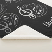 muzieknoten aangepaste naam fleece deken (3/4)