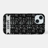 Muzieknoten Aangepaste Naam iPhone 15 Case (Achterkant horizontaal)