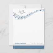 Muzieknoten Aangepaste platte notitiekaarten (blau (Voorkant)