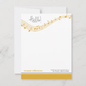 Muzieknoten Aangepaste platte notitiekaarten (goud (Voorkant)