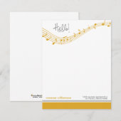 Muzieknoten Aangepaste platte notitiekaarten (goud (Voorkant / Achterkant)