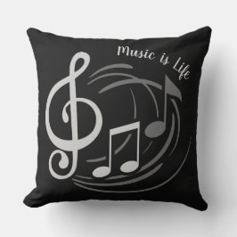 Muzieknoten aangepaste tekst werpen kussens