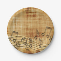 Muzieknoten, Abstract Bruine Papieren Bord