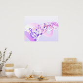 Muzieknoten Achtergrond Poster (Keuken)