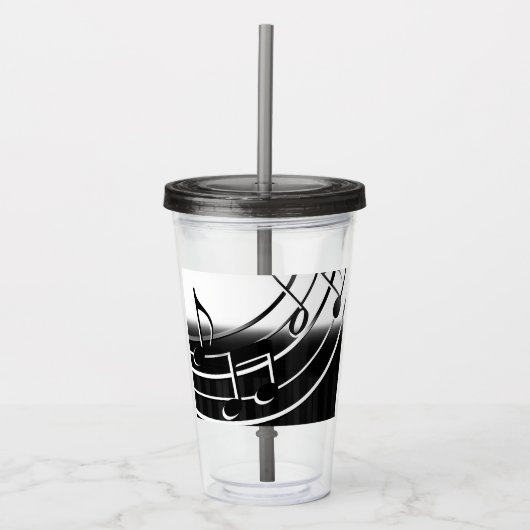 Muzieknoten Acryl Tumbler Acryl Drinkbeker (Voorkant)