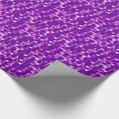 Muzieknoten afdruk - paars violet, multi cadeaupapier (Hoek)