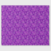 Muzieknoten afdruk - paars violet, multi cadeaupapier (Vlak)
