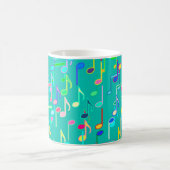 Muzieknoten afdruk - turquoise, multi koffiemok (Center)